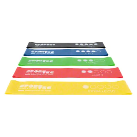 Sport-Tec Fitness-Loops aus Latex, Set 5-tlg., 30x5 cm, 5 Strken