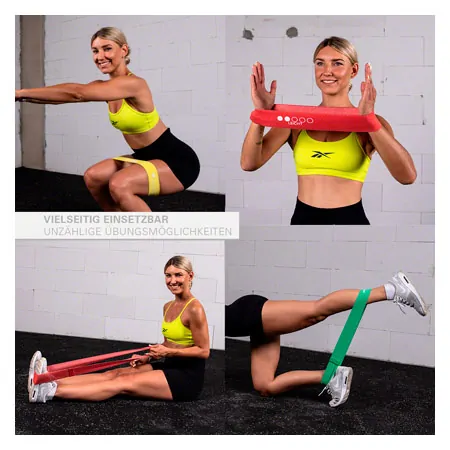 Sport-Tec Fitness-Loops aus Textil, 5er Set, 32x5,8 cm inkl. Aufbewahrungsbeutel