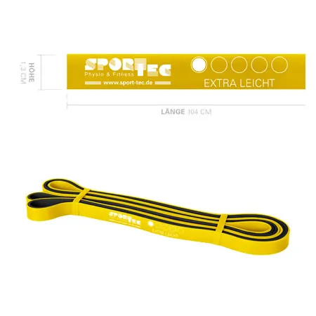 Sport-Tec Powerband aus Latex, 104x1,3 cm, extra leicht, gelb