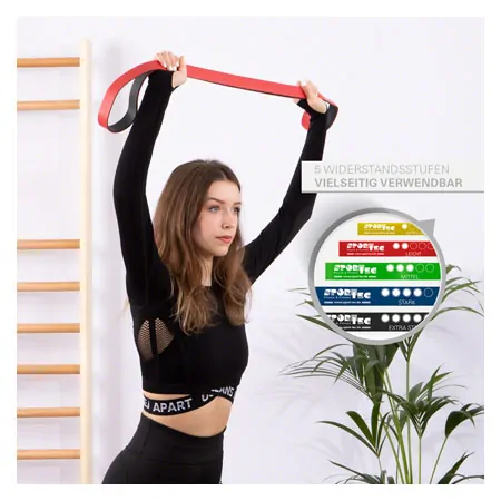 Sport-Tec Powerband aus Latex, 104x2,2 cm, leicht, rot