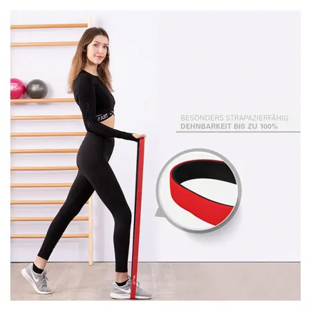 Sport-Tec Powerband aus Latex, 104x2,2 cm, leicht, rot