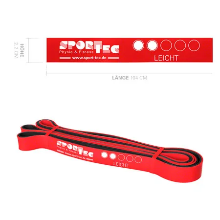 Sport-Tec Powerband aus Latex, 104x2,2 cm, leicht, rot