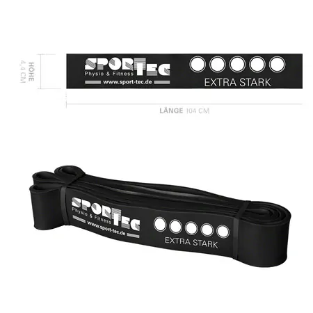 Sport-Tec Powerband aus Latex, 104x4,4 cm, extra stark, schwarz