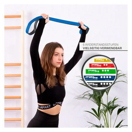 Sport-Tec Powerband aus Latex, Set 5-tlg., 104 cm, 5 Strken