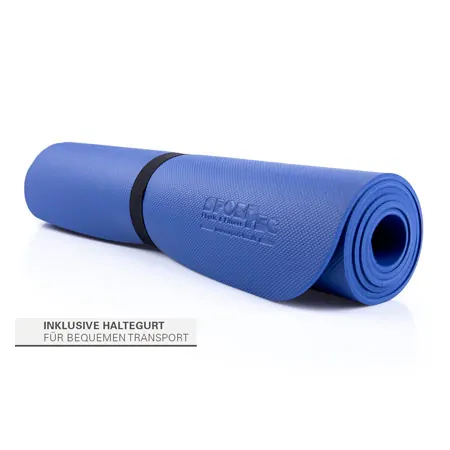 Pilates- und Yogamatte, LxBxH 180x60x0,6 cm, blau