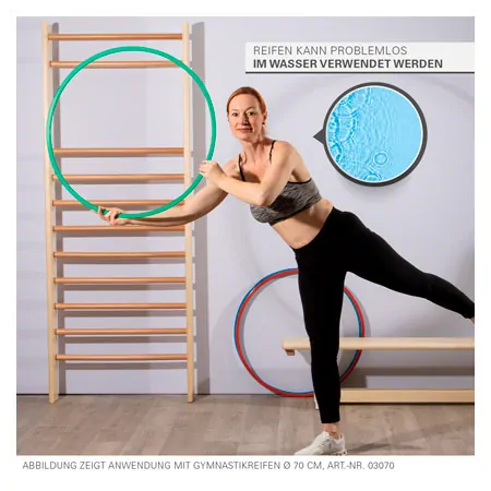 Gymnastikreifen aus Kunststoff, 4er-Set,  60 cm, je 1x blau, grn, rot, gelb