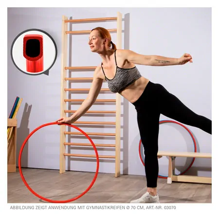 Gymnastikreifen aus Kunststoff, 4er-Set,  60 cm, je 1x blau, grn, rot, gelb