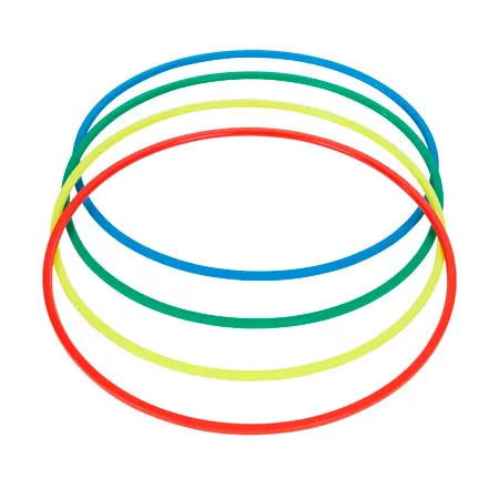 Gymnastikreifen aus Kunststoff, 4er-Set,  60 cm, je 1x blau, grn, rot, gelb