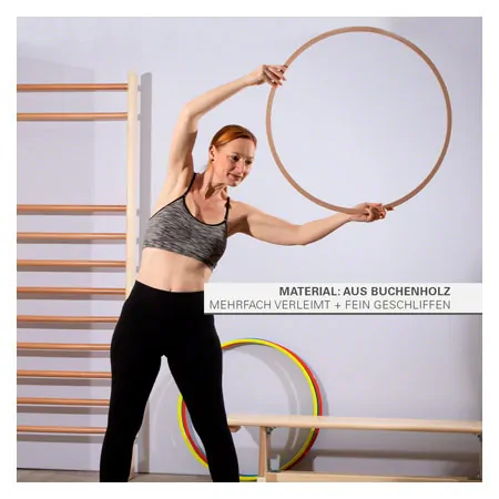 Gymnastikreifen aus Holz, 4er-Set,  60 cm