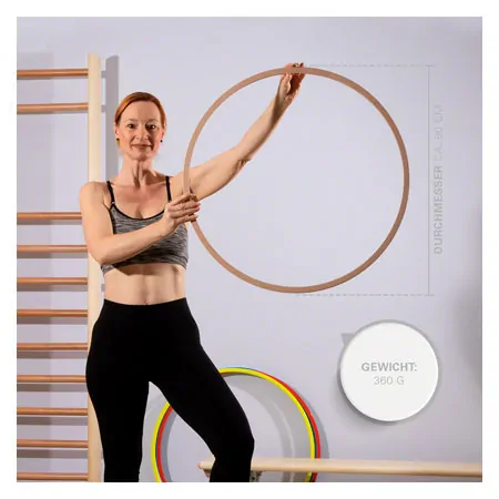 Gymnastikreifen aus Holz,  80 cm, 360 g