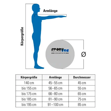 TOGU Gymnastikball Powerball ABS marble,  45 cm, bunt