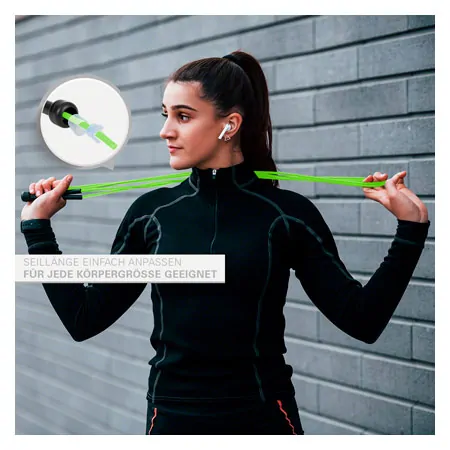 Springseil Speed Rope-Set, verstellbar, 300 cm, 10 Stck, inkl. Aufbewahrungsbeutel