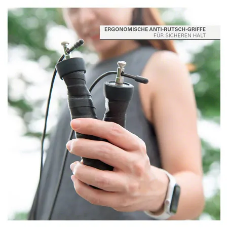 Sport-Tec Springseil Speed Rope mit Anti-Rutsch-Griffen inkl. 2 Gewichten, verstellbar, 270 cm