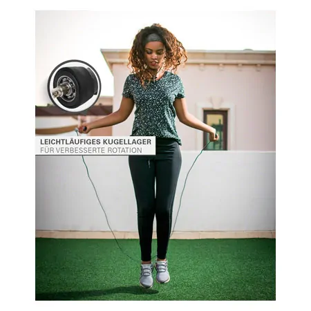Sport-Tec Springseil Speed Rope mit Anti-Rutsch-Griffen inkl. 2 Gewichten, verstellbar, 270 cm