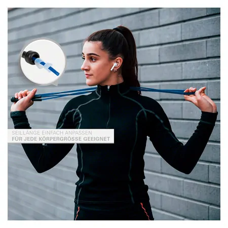 Springseil Speed Rope-Set, verstellbar, 300 cm, 10 Seile, inkl. Aufbewahrungsbeutel