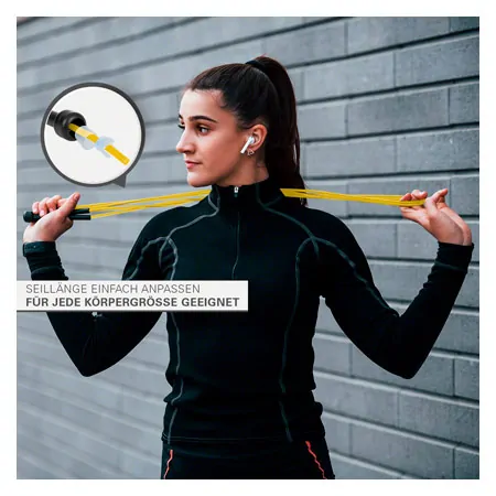 Springseil Speed Rope-Set, verstellbar, 300 cm, 10 Seile, inkl. Aufbewahrungsbeutel