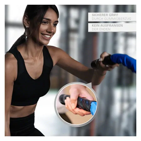 Fitness Tau Battle Rope ummantelt,  3 cm x 30 m, blau, 10,5 kg