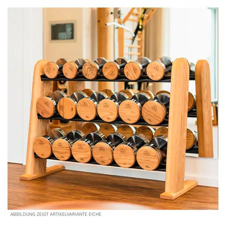 NOHRD DumbBells Hantelset, 18 Hanteln 5 - 25 kg inkl. Ablage, Shadow