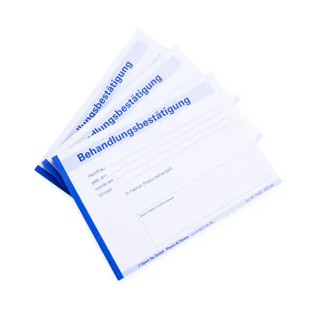 Behandlungsbesttigung, 5 Blcke  50 Blatt (250 Bltter), DIN A6 quer