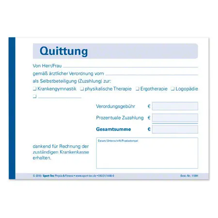 Quittungsblock, 5 Blcke  100 Blatt (500 Bltter), DIN A6 quer