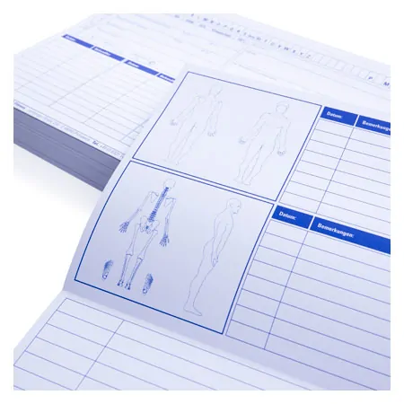 Patienten Karteikarten, 100 Stck, gefaltet auf DIN A5 quer