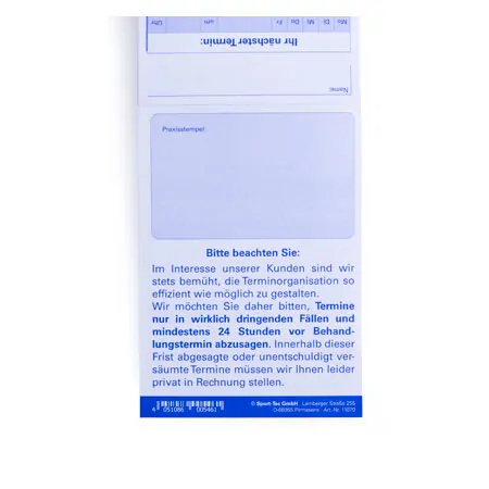 Terminzettelblock, 10 Blcke  75 Blatt (750 Bltter), DIN A7