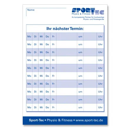 Terminzettelblock durchschreibend, 10 Blcke  75 Stze (1500 Bltter), DIN A7