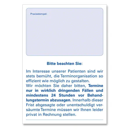 Terminzettelblock durchschreibend, 10 Blcke  75 Stze (1500 Bltter), DIN A7