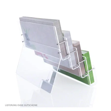 Gutscheinaufsteller 4-fach aus Acrylglas
