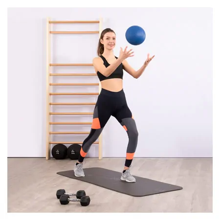 TOGU Medizinball aus Ruton,  21 cm, 0,8 kg, blau