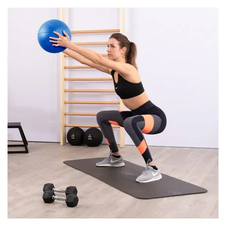 TOGU Medizinball aus Ruton,  28 cm, 3 kg, blau