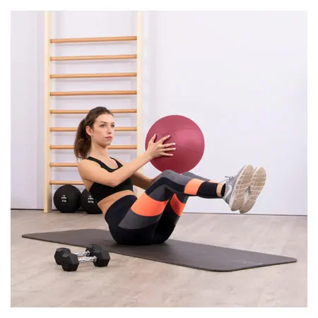 TOGU Medizinball aus Ruton,  34 cm, 5 kg, rot
