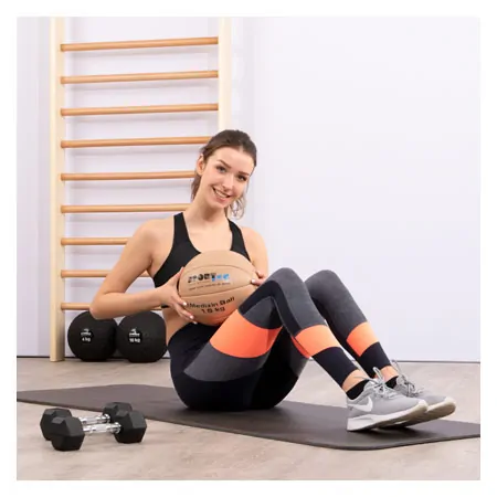 Medizinball aus Leder,  22 cm, 1,5 kg