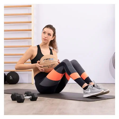 Medizinball aus Leder,  23 cm, 2 kg