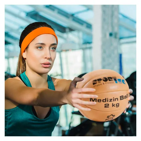 Medizinball-Set aus Leder 6-tlg., 1-5 kg inkl. Stnder