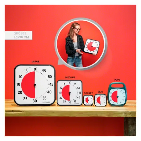 Time Timer Tischuhr mit akustischem Signal, 60 Min., gro, 30x30 cm