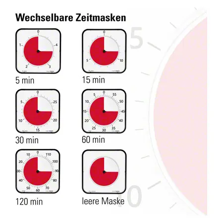 Time Timer MAX Tischuhr mit akustischem Signal, 5 Min. bis 120 Min., 40x40 cm