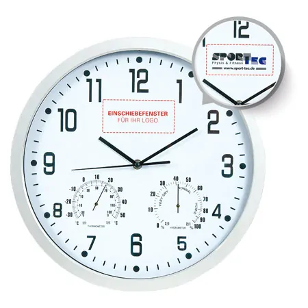 Wanduhr mit Hygro- und Thermometer,  35 cm