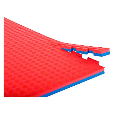 Sportmatte Double Competition inkl. Randstcke, LxBxH 100x100x2 cm, rot/blau