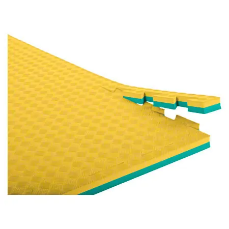 Sportmatte Double Competition inkl. Randstcke, LxBxH 100x100x2 cm, grn/gelb
