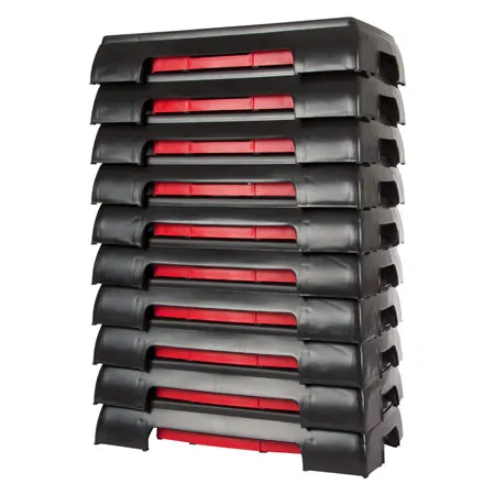 Step-Brett, 2-fach verstellbar, LxBxH 75x41x13/18 cm, schwarz