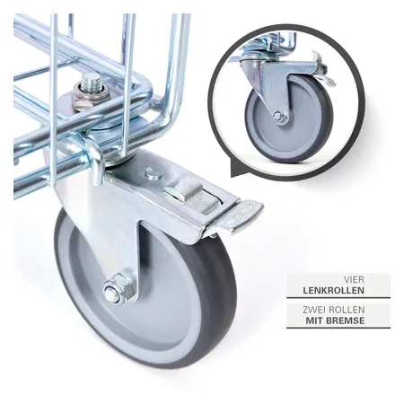Ballwagen-Set Standard mit Deckel, 2-tlg., 296.5 L, fahrbar
