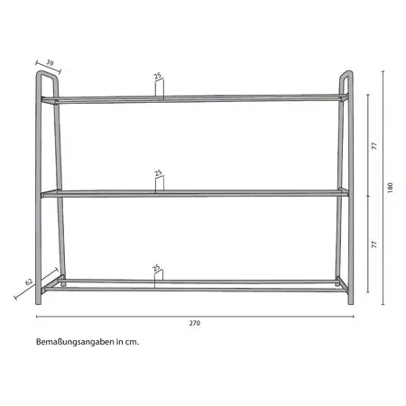 Ballregal Exklusiv Basismodul fr 9-18 Blle bis  75 cm, 270x62x180 cm