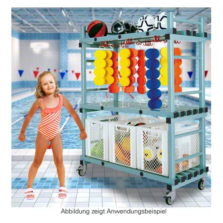 Kunststoff Kombi-Materialwagen, 3 Bden, fahrbar