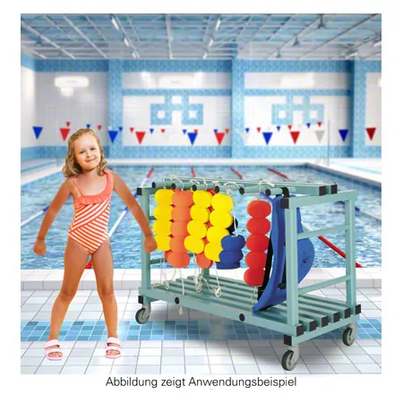 Kunststoff Aufbewahrungswagen fr Schwimmgrtel, fahrbar
