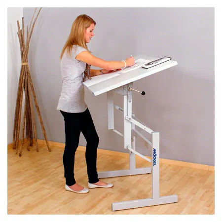 Mckel Sitz- Steharbeitstisch Ergo S72 B x T x H 100 x 70 x 72-122 cm, mit Rollen, grau/grau