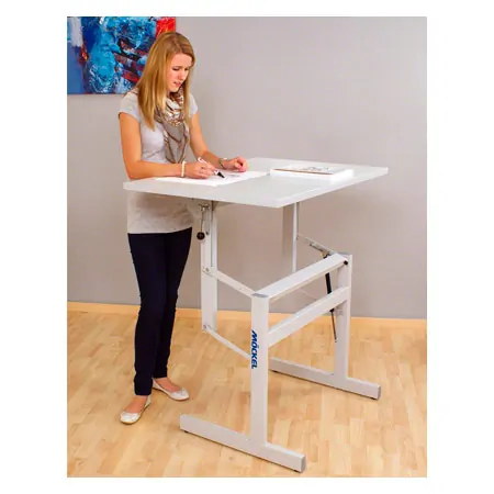 Mckel Sitz-Steharbeitstisch Ergo S72 BxTxH 80x60x72-122 cm, mit Gleitern, grau/grau