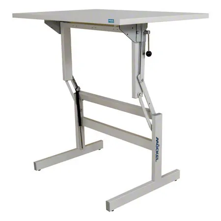 Mckel Sitz-Steharbeitstisch Ergo S52 R, B x T x H 80 x 60 x 52-102 cm, mit Gleitern, grau/grau