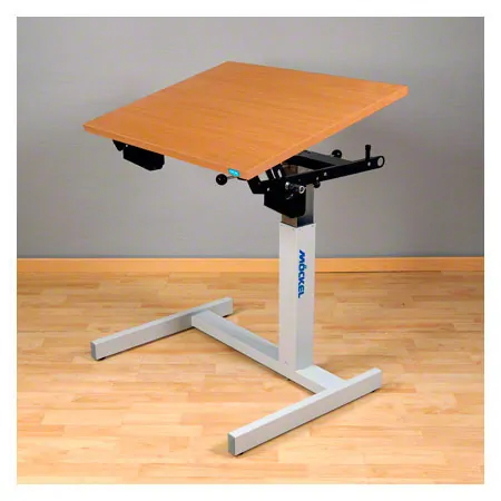 Mckel Sitz-Steharbeitstisch Ergo EP 2 B x T x H 80 x 60 x 62-97 cm, mit Gleitern, grau/buche