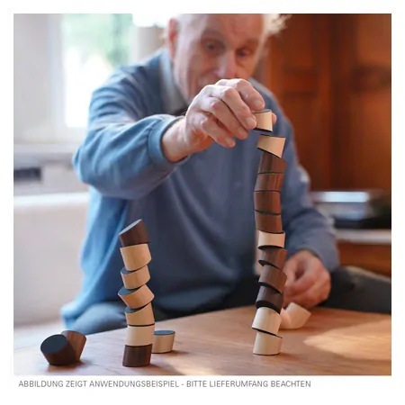 Loggos Holz-Baustein-Set L aus Buchenholz und Nussbaum